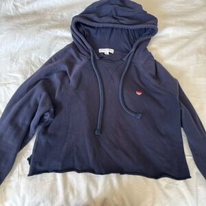 Spiritual Gangster Blue Relaxed Crop Hoodie